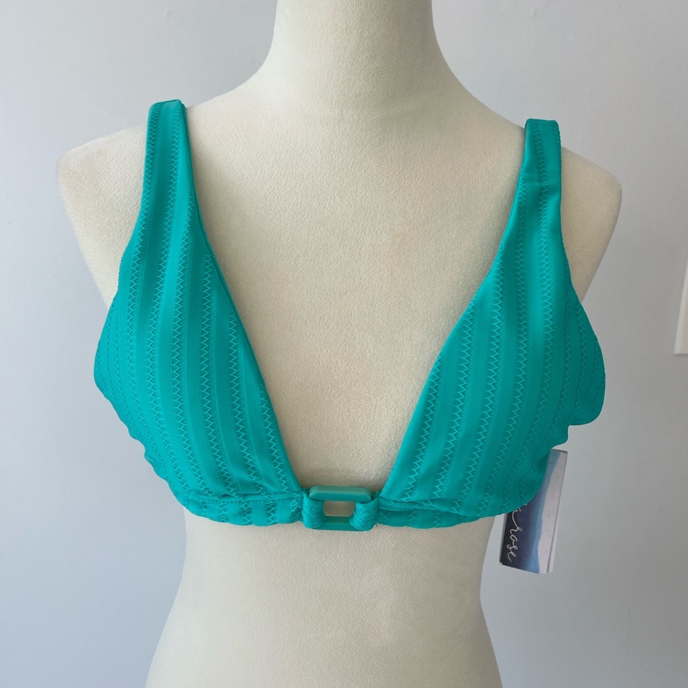 Teal Triangle Bikini Top with Front Buckle - Unbranded